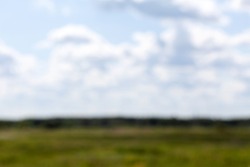 Blurred background nature landscape, green summer fields sky horizon line simple blurry backdrop Sight deterioration problems, vision defect medical condition, bad eyesight, photo blur concept, nobody
