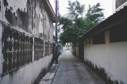  The alley in old town area in Nong Khai, Thailand.