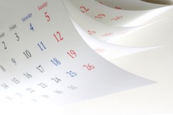Calendars of various angles and colors