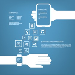 Smart watch infographics concept vector illustration with space for text