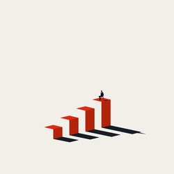 Business patience vector concept. Symbol of waiting, growth, slow, building. Minimal design eps10 illustration