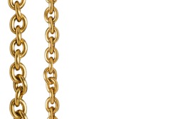 Golden chain isolated on white background. 