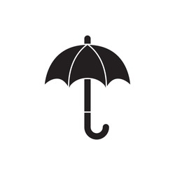 Full Protection, security umbrella icon in black flat glyph, filled style isolated on white background