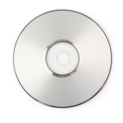 Realistic white cd template isolated on white background with clipping path.