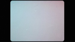 Vintage Super 8mm Film Strip Frame Overlay Placeholder with Light Leaks, Dust and Speckles, Cyan and Pink
