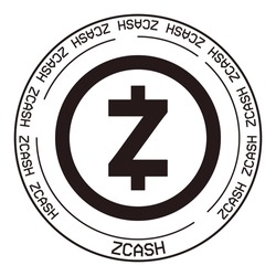 Zcash ZEC blockchain cryptocurrency vector symbol. Blockchain currency flat logo on white background vector illustration.