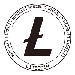 Litecoin LTC cryptocurrency vector symbol. Blockchain currency flat logo on white background vector illustration.
