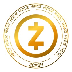 Zcash ZEC cryptocurrency vector money symbol. Blockchain currency gold gradient logo isolated on white background illustration