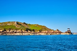 Image of Noirmont Point with headland, martello tower and ww2 bunker, Jersey Channel Islands