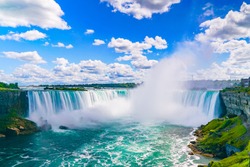The amazing Niagara Falls is renowned for its beauty and is the collective name for three waterfalls that straddle the international border between Canada and the USA.