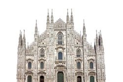 Milan Cathedral (Italian: Duomo di Milano) isolated on white background              