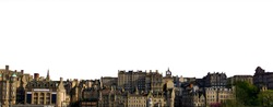 Cityscape of Edinburgh (Scotland, UK) isolated on white background