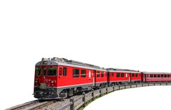 Red train isolated on white background