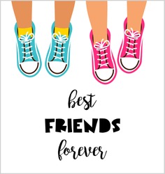 Best friends forever, Happy friendship day poster design, banner, greeting card