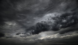 beautiful dark dramatic sky with stormy clouds 