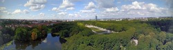 Berlin Treptower Park and skyline - Aerial panorama