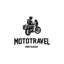 motorcycle adventure for traveler silhouette logo