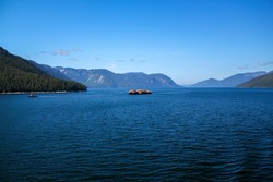 Majestic landscape in the Inside Passage between Canada and Alaska, USA. Travel and Nature Concept.