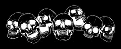 silhouette Vector illustration group of human skulls. Human skull design for characters.