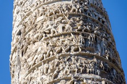 The Column of Trajan is a commemorative monument erected in Rome by order of the Emperor Trajan. It is located in Trajan's Forum, near the Quirinale, north of the Roman Forums. It was built in 113 AD.