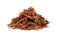 dried smoking tobacco. Isolated on a white background.