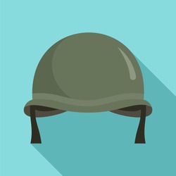 Combat helmet icon. Flat illustration of combat helmet vector icon for web design