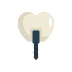Small tooth implant icon. Flat illustration of small tooth implant vector icon isolated on white background