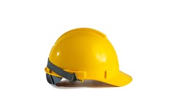 yellow safety hat isolated on white background