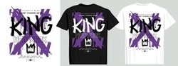 Urban street style grunge king typography crown drawing. Vector illustration design for fashion graphics, t shirts, prints, posters, gifts.