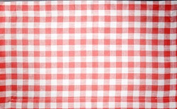 Red and white vintage background, tablecloth for design and with space for text for menu