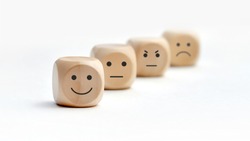 Variety of emotions in life. Joy, calmness, sadness, anger. Choosing a positive