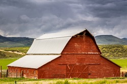 Old Red Barn on an Idaho country ranch