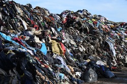 Burnt clothes on a bin in the province of Alicante, Costa Blanca, Spain