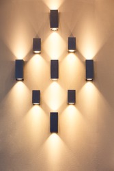 LED decoration lights idea on wall create shape with light and shadow.