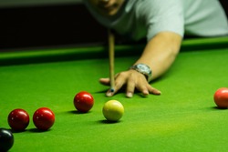 Ball and Snooker Player, man play snooker