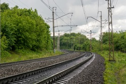 Ufa, Russia - 06-11-2018: Russian Railways - railway track