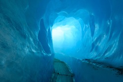 Ice Cavern in the Rhone glacier, Wallis, Switzerland