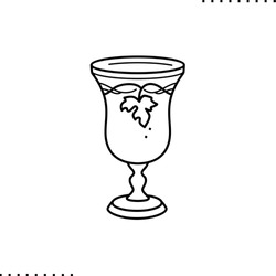silver goblet, Passover seder arrangement vector icon in outline