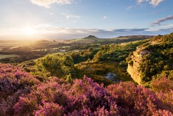 Sunset behind Roseberry Topping, taken from Cockshaw Hill in the North York Moors National Park.