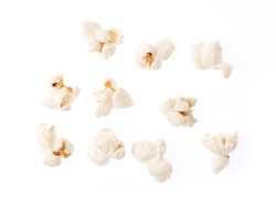 collection Pop corn isolated on white background.