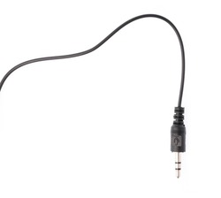 Audio Mini Jack Cable for microphone isolated on white background