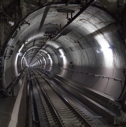 The underground tunnel for trains