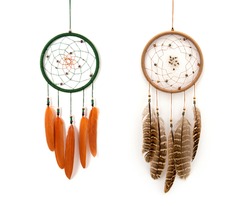 Native American Dreamcatcher isolated on white
