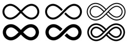 Infinity symbol set. Vector illustration