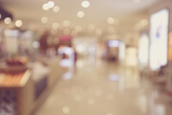 Defocused blur background of shopping mall