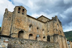 San Pedro Siresa romanesque monastery church in Siresa village, Huesca province, Aragon, Spain