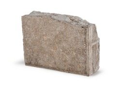 Cement paving stone isolated without background PNG, cement construction element, isolated resource for design. Concrete