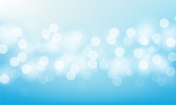 Blurred bright abstract bokeh on blue background. Vector illustration.