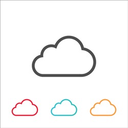 Vector cloud icon colorful flat line 