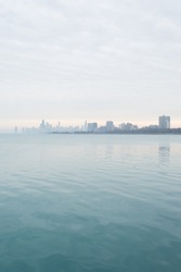 Chicago view with lake Michigan
